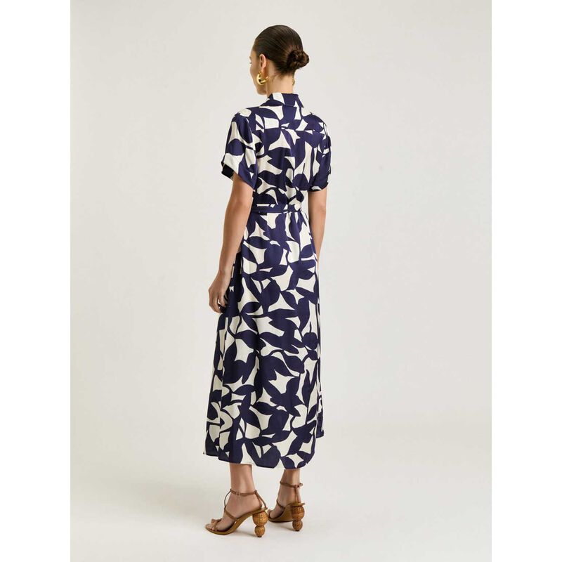 Veronika Maine Ink Shadow Leaf Shirt Dress image number 1